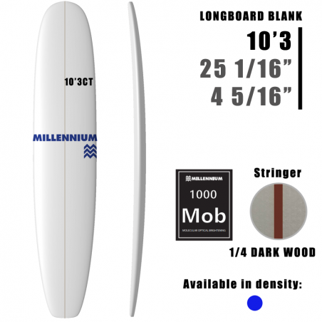Longboard MILLENNIUM 1/4 DARKWOOD de 10'3 CT