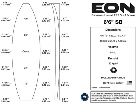 Pain de Mousse EPS HIGH FUSED 6'6"F Pain de Mousse EPS HIGH FUSED 6'6"F