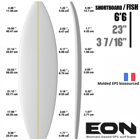 EON FOAM EPS BIOMASA 6'6"SB/FISH - latte 3 mm Ply