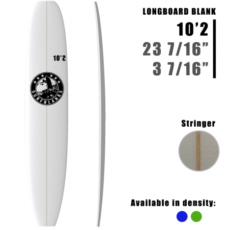 10'2" Longboard SURFBLANKS - Standard 40Kg/m3