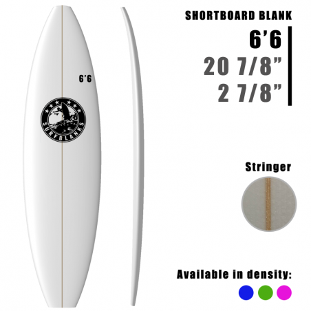 6'6" Shortboard SURFBLANKS - Light (34 Kg/m3)