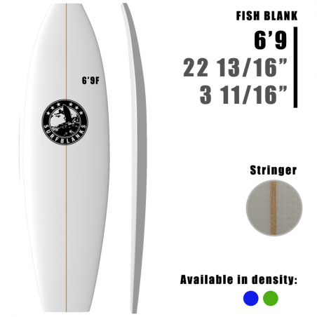 6'9" Fish SURFBLANKS - Light (34 Kg/m3)
