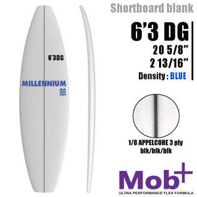 Tabla corta Pain de Mousse 6'3DG MILLENNIUM 1/8 BLK/NAT/BLK