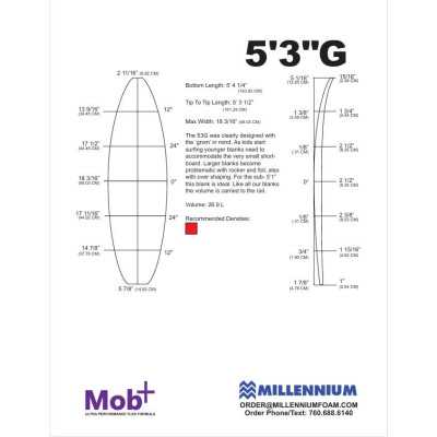 ESPUMA BLANK 6'3DG MILLENNIUM 1/8 APPELCORE