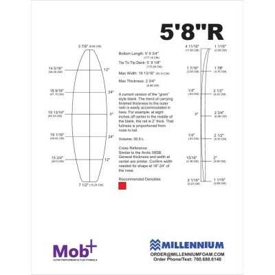ESPUMA BLANK 6'3DG MILLENNIUM 1/8 APPELCORE
