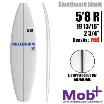 6'3DG Shortboard MILLENNIUM 1/8 Appelcore black