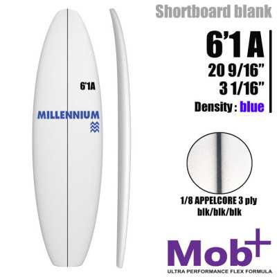 ESPUMA BLANK 6'3DG MILLENNIUM 1/8 APPELCORE