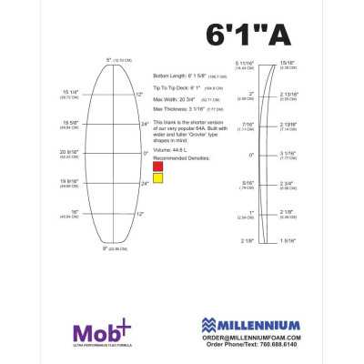 FOAM BLANK 6'3DG MILLENNIUM 1/8 APPELCORE