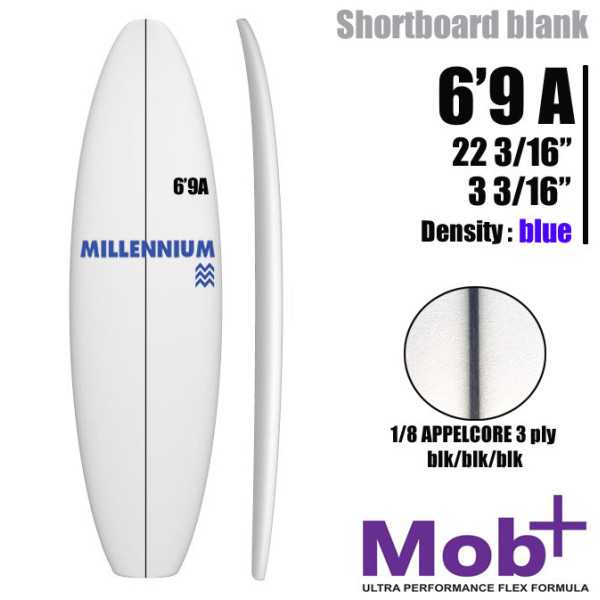 6'9 A Shortboard MILLENNIUM 1/8 Appelcore black