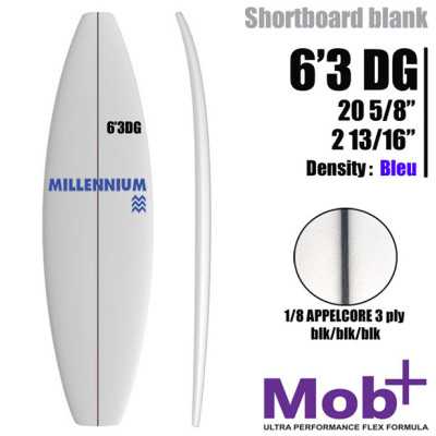 ESPUMA BLANK 6'3DG MILLENNIUM 1/8 APPELCORE