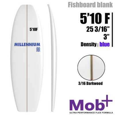 FOAM BLANK 5'10 F FIsh MILLENNIUM 3/16 darkwood