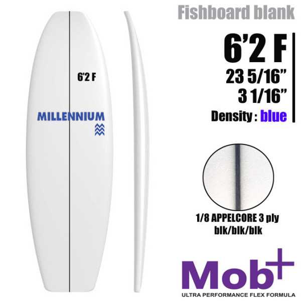 6'2 F FIsh MILLENNIUM 1/8 Appelcore blk/blk/blk