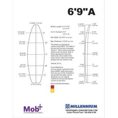 ESPUMA BLANK 6'9A MILLENNIUM 3/16 darkwood