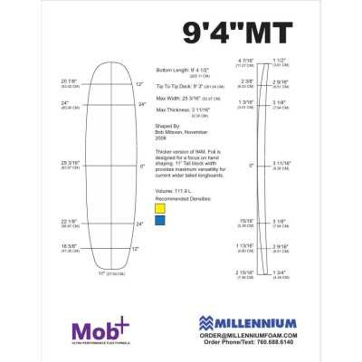 ESPUMA BLANK 9'4 MT Longboard MILLENNIUM 1/4 darkwood