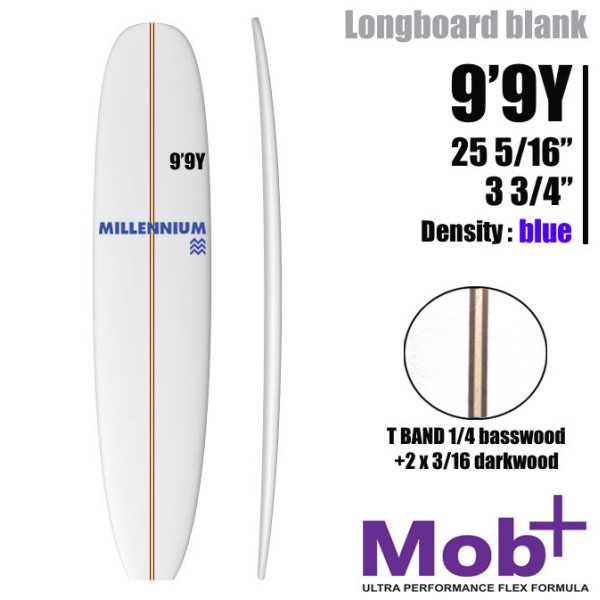 9'9 Y Longboard MILLENNIUM T-BAND 5/8 Darkwood/Bass/Darkwood