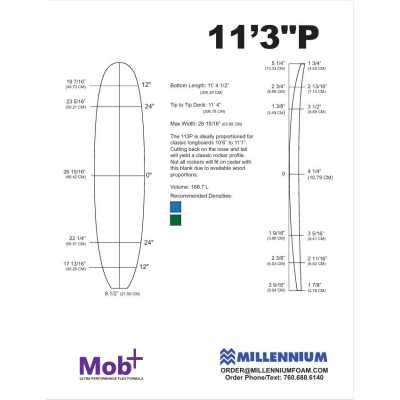 FOAM BLANK 11'3 P Longboard MILLENNIUM 1/4 darkwood FOAM BLANK 11'3 P Longboard MILLENNIUM 1/4 darkwood