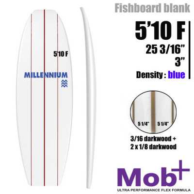 5'10 F Fish MILLENNIUM triples lattes 1x 3/16 darkwood + 2x 1/8 darkwood @ 5'1/4