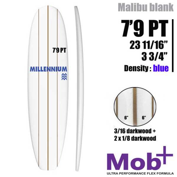 7'9 PT Mid lenght MILLENNIUM Triple lattes 1x 3/16 darkwood + 2x 1/8 darkwood