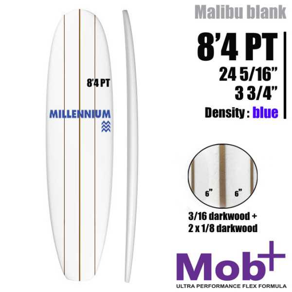 8'4 PT Mid lenght MILLENNIUM Triple lattes 1x 3/16 darkwood + 2x 1/8 darkwood