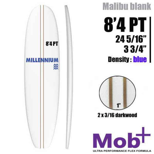 8'4 PT Mid lenght MILLENNIUM Double lattes 2 x 3/16 darkwood