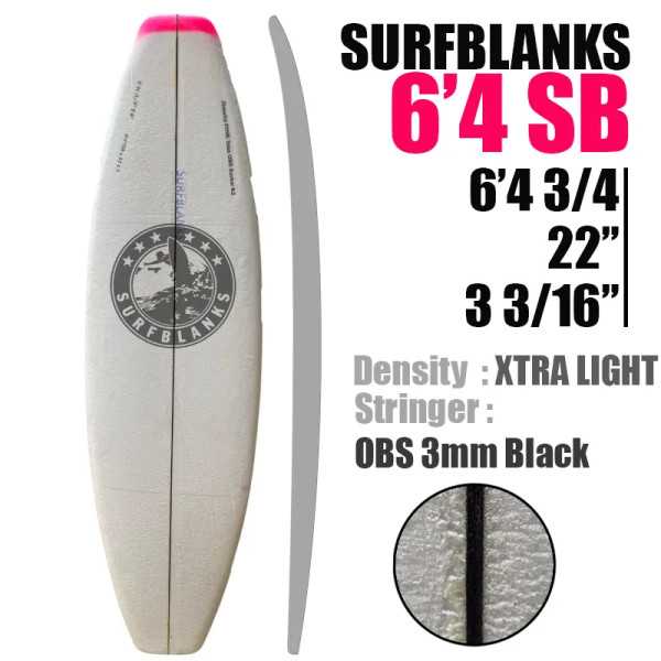6'4" Shortboard SURFBLANKS - Ultra Light (29 Kg/m3)