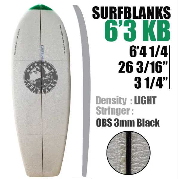 6'3" Kneeboard SURFBLANKS - Light (34 Kg/m3)