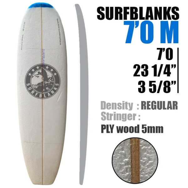 7'0" Malibu SURFBLANKS - Standard 40Kg/m3