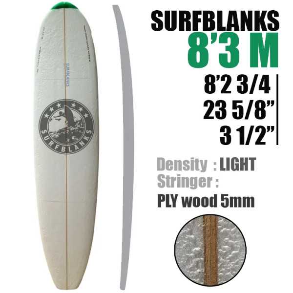 8'3" Malibu SURFBLANKS - Light (34 Kg/m3)