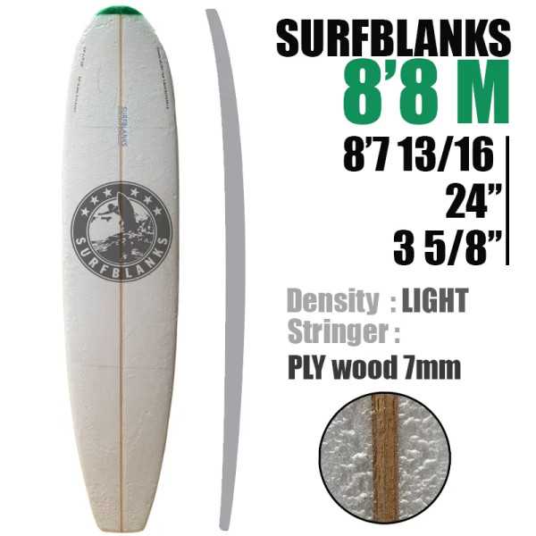 8'8" Malibu SURFBLANKS - Light (34 Kg/m3)