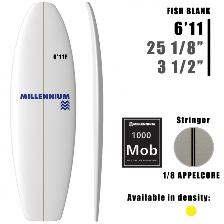 6'11F Fish MILLENNIUM 1/8 NEGRO/NEGRO/NEGRO